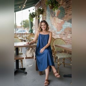 Gap Cute,Fun, Boho Lightweight Denim Maxi Dress Sz XL